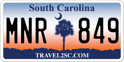 SC license plate MNR849
