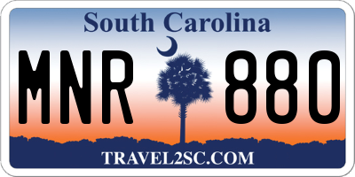 SC license plate MNR880