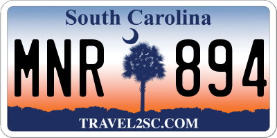 SC license plate MNR894