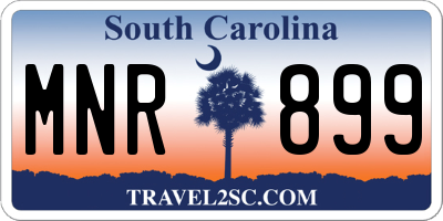 SC license plate MNR899
