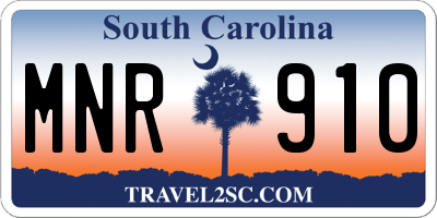 SC license plate MNR910