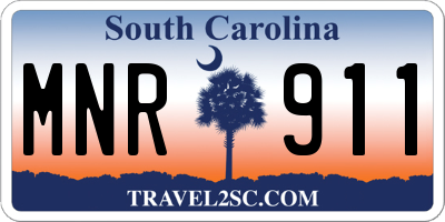 SC license plate MNR911