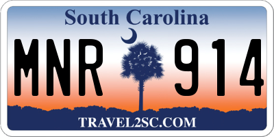 SC license plate MNR914