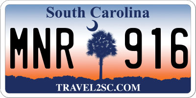 SC license plate MNR916