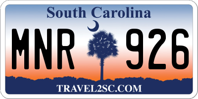 SC license plate MNR926