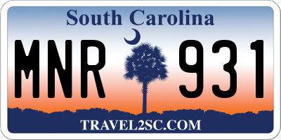 SC license plate MNR931