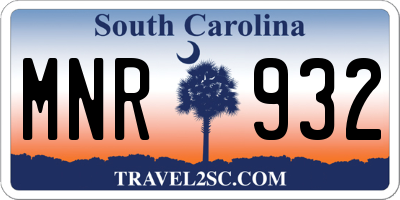 SC license plate MNR932