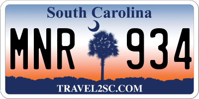 SC license plate MNR934