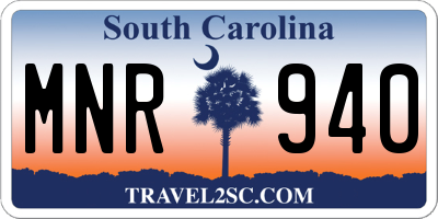 SC license plate MNR940