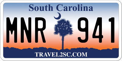SC license plate MNR941