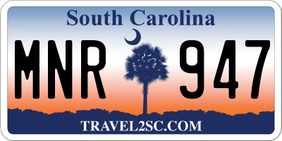 SC license plate MNR947