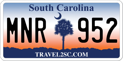 SC license plate MNR952
