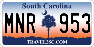 SC license plate MNR953