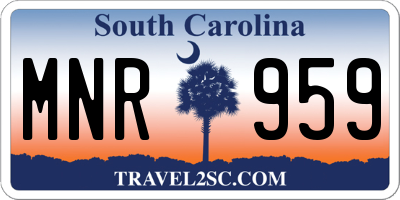 SC license plate MNR959