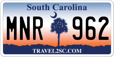 SC license plate MNR962