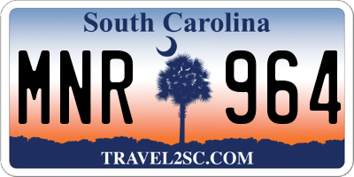 SC license plate MNR964
