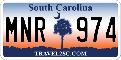 SC license plate MNR974