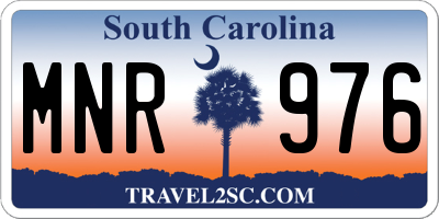 SC license plate MNR976