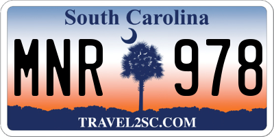 SC license plate MNR978