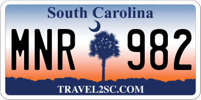 SC license plate MNR982