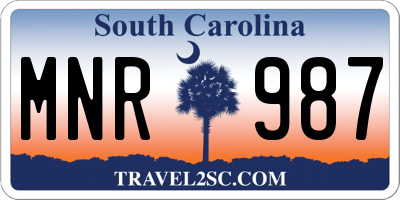 SC license plate MNR987