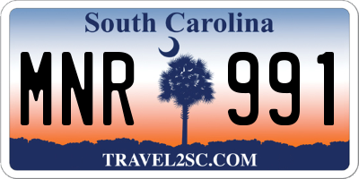 SC license plate MNR991