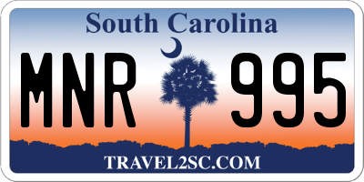 SC license plate MNR995
