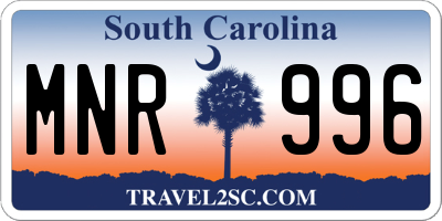 SC license plate MNR996