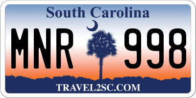 SC license plate MNR998