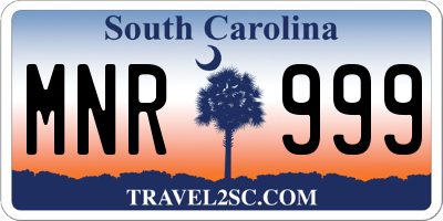 SC license plate MNR999