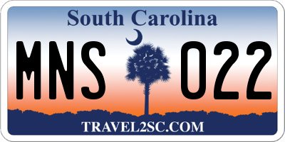 SC license plate MNS022