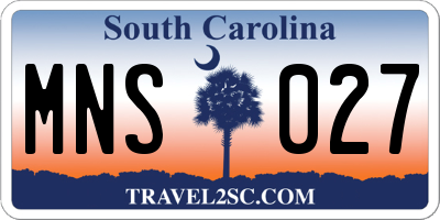 SC license plate MNS027
