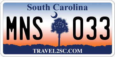 SC license plate MNS033