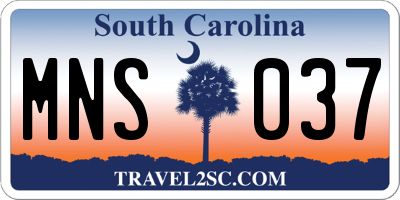 SC license plate MNS037