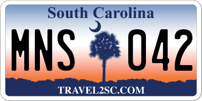 SC license plate MNS042