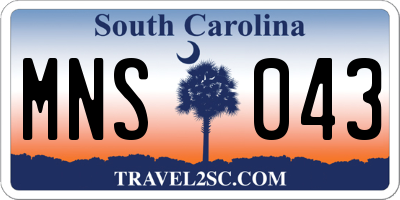 SC license plate MNS043