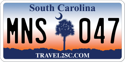 SC license plate MNS047