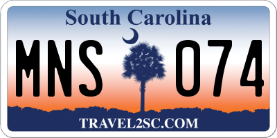 SC license plate MNS074