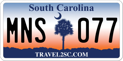 SC license plate MNS077