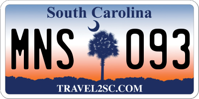 SC license plate MNS093