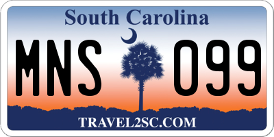SC license plate MNS099