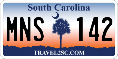 SC license plate MNS142