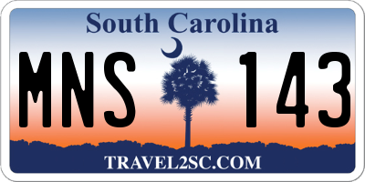 SC license plate MNS143