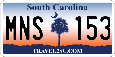 SC license plate MNS153