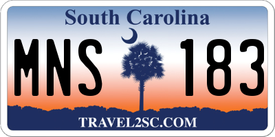SC license plate MNS183