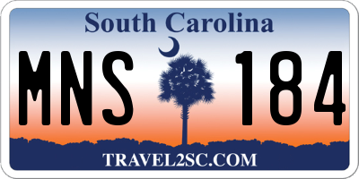 SC license plate MNS184
