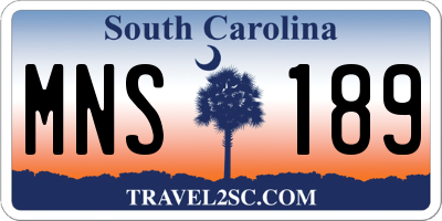 SC license plate MNS189