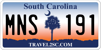 SC license plate MNS191