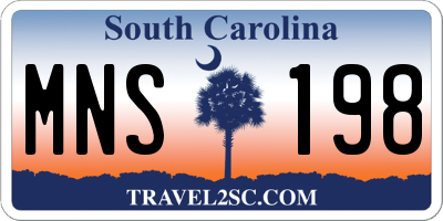 SC license plate MNS198