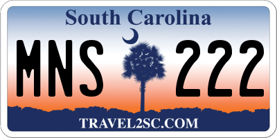 SC license plate MNS222